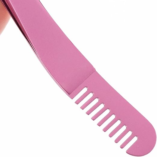 Pince à cils 2 en 1 à double extrémité avec peigne à cils intégré
