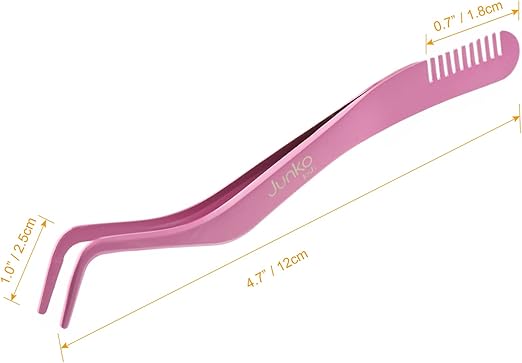 Pince à cils 2 en 1 à double extrémité avec peigne à cils intégré
